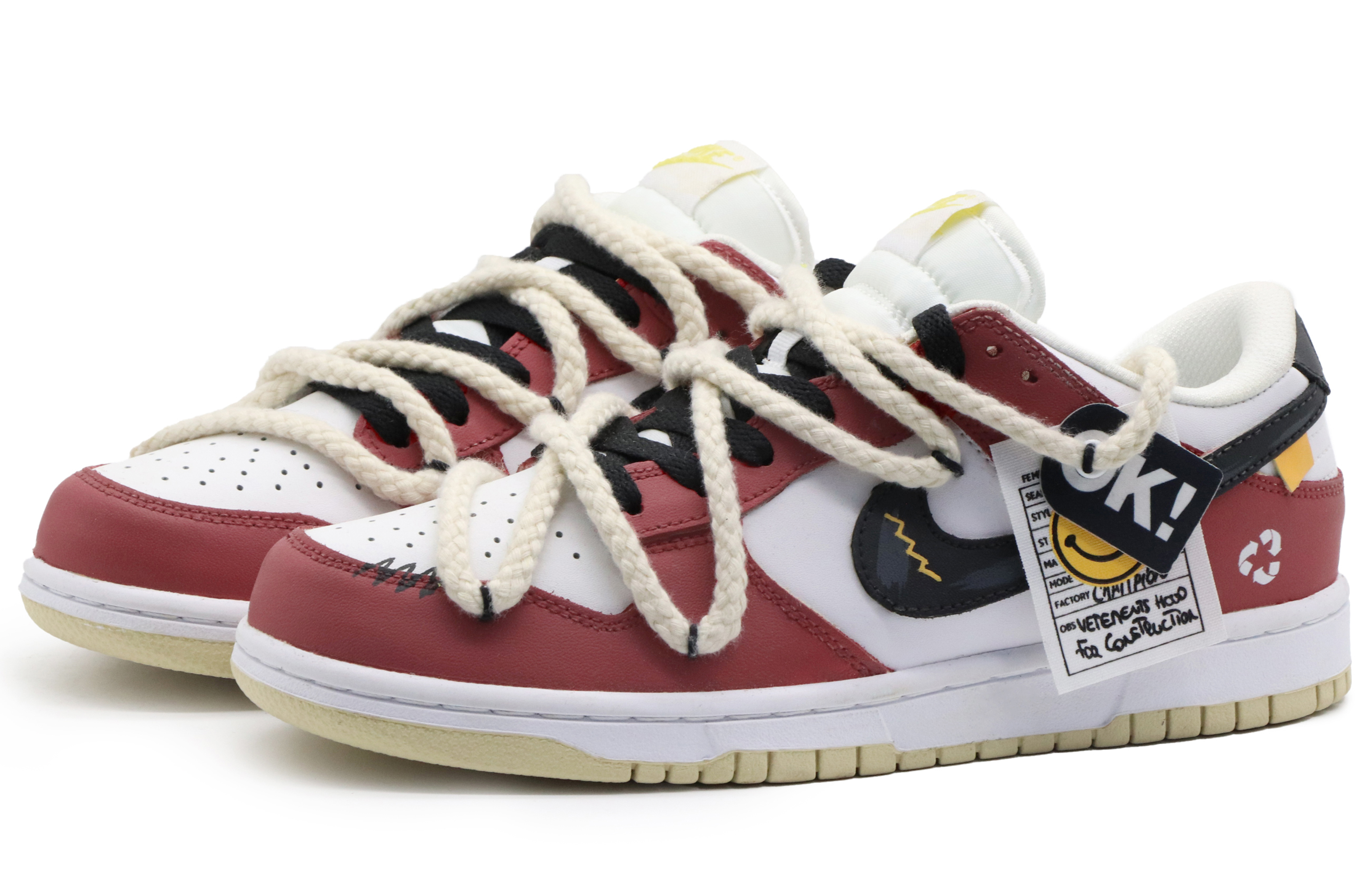 Shop [Sepatu Custom] Nike Dunk Low 'Recycled Chicago' DV0833-100(Team57-男款回收)