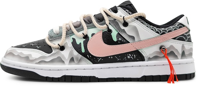 【定製球鞋】 Nike Dunk Low 龍遊萬川 欣欣江山 鱗片 國風國潮 尾繩可拆卸 低筒 板鞋 男款 紅黑 Buy 【定製球鞋】 Nike Dunk Low 龍遊萬川 欣欣江山 鱗片 國風國潮 尾繩可拆卸 低筒 板鞋 男款 紅黑