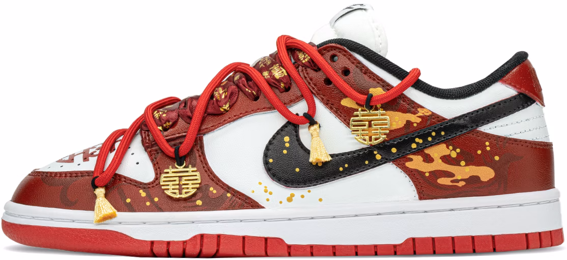 custom-shoes-nike-dunk-low-red-black-wedding