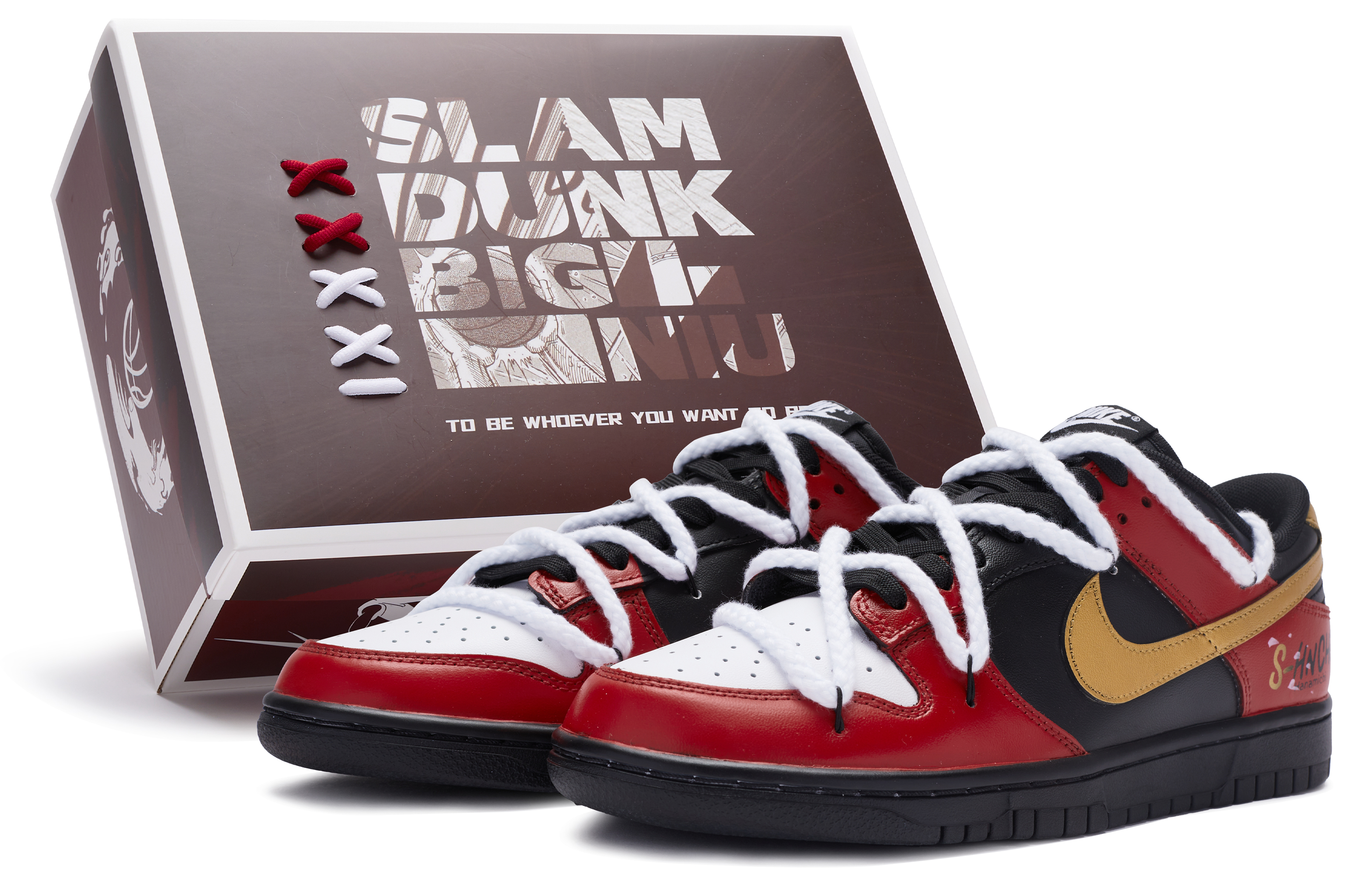 Buy Zapatillas Nike Dunk Low 'Rojo Negro Blanco Oro - BIGNIU Passion' DD1391-100(TeamR-男款天才樱木S-BOX)
