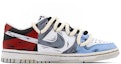 Order 나이키 덩크 로우 '레드 블루 그레이 패치워크' (커스텀) DV0831-101(Team肆-男款二次元撞色手绘A)