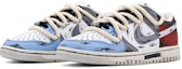 Lookbook 나이키 덩크 로우 '레드 블루 그레이 패치워크' (커스텀) DV0831-101(Team肆-男款二次元撞色手绘A)