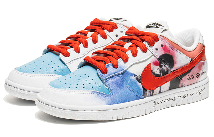 Lookbook Nike Dunk Low カスタム 赤青タイダイ (Nike Dunk Low Custom Red Blue Tie-Dye) DJ6188-101(TeamB-男款红蓝晕染Q-BOX)