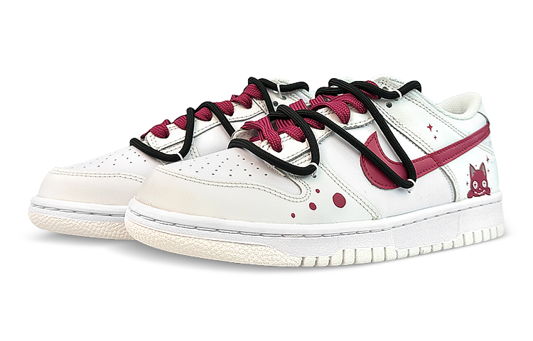 Lookbook 【訂製球鞋】Nike Dunk Low 滑板精靈 紅魔小狐狸 禮盒 防滑耐磨 解構鞋帶 低筒 板鞋 GS 白紅