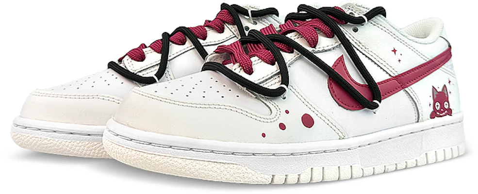【訂製球鞋】Nike Dunk Low 滑板精靈 紅魔小狐狸 禮盒 防滑耐磨 解構鞋帶 低筒 板鞋 GS 白紅 Lookbook 【訂製球鞋】Nike Dunk Low 滑板精靈 紅魔小狐狸 禮盒 防滑耐磨 解構鞋帶 低筒 板鞋 GS 白紅