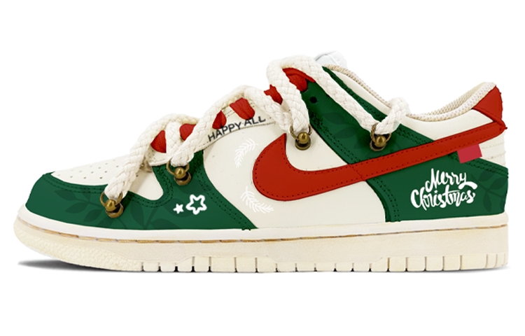 Buy [Kasot Custom] Nike Dunk Low 'Merah Hijau Krismas' DH9765-100(TeamK-圣诞树)
