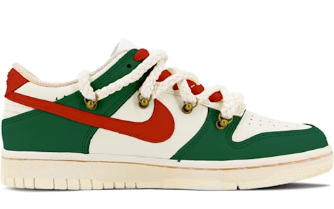 【定制球鞋】 Nike Dunk Low 浸染 解構鞋帶 vibe風氧化做舊 聖誕限定 低幫 板鞋 GS 紅綠 Order 【定制球鞋】 Nike Dunk Low 浸染 解構鞋帶 vibe風氧化做舊 聖誕限定 低幫 板鞋 GS 紅綠