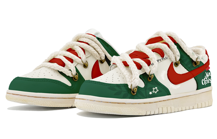Lookbook [Kasot Custom] Nike Dunk Low 'Merah Hijau Krismas' DH9765-100(TeamK-圣诞树)