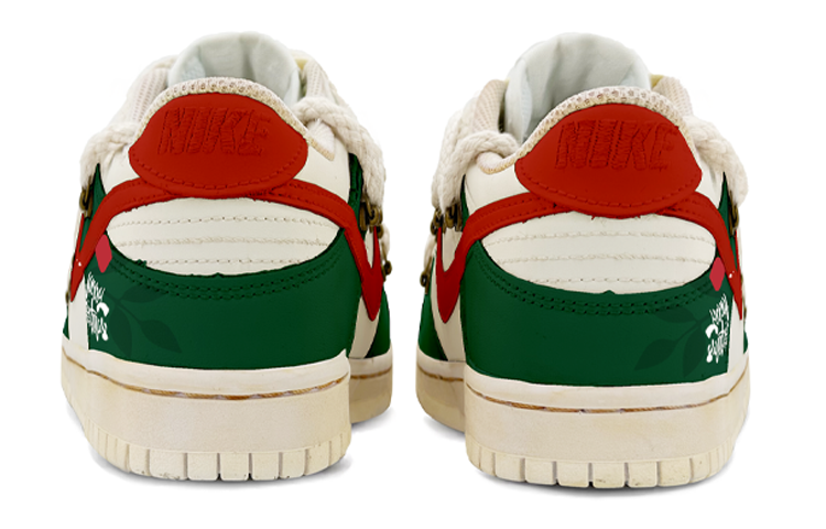 Shop [Kasot Custom] Nike Dunk Low 'Merah Hijau Krismas' DH9765-100(TeamK-圣诞树)