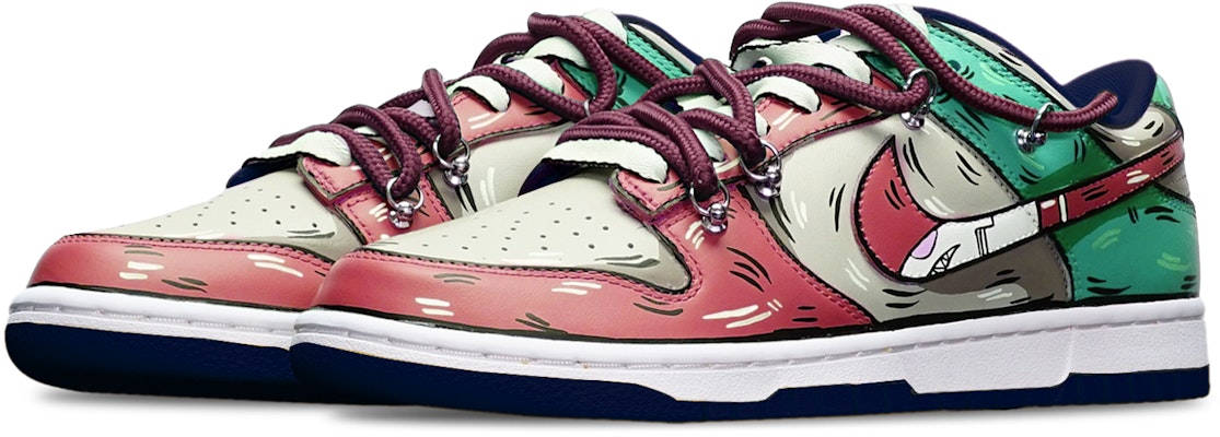 【訂製球鞋】Nike Dunk Low 二次元拼色 鯊魚鉤 解構雙鞋帶 限量特殊鞋盒 低筒 板鞋 GS 紅灰藍 Lookbook 【訂製球鞋】Nike Dunk Low 二次元拼色 鯊魚鉤 解構雙鞋帶 限量特殊鞋盒 低筒 板鞋 GS 紅灰藍