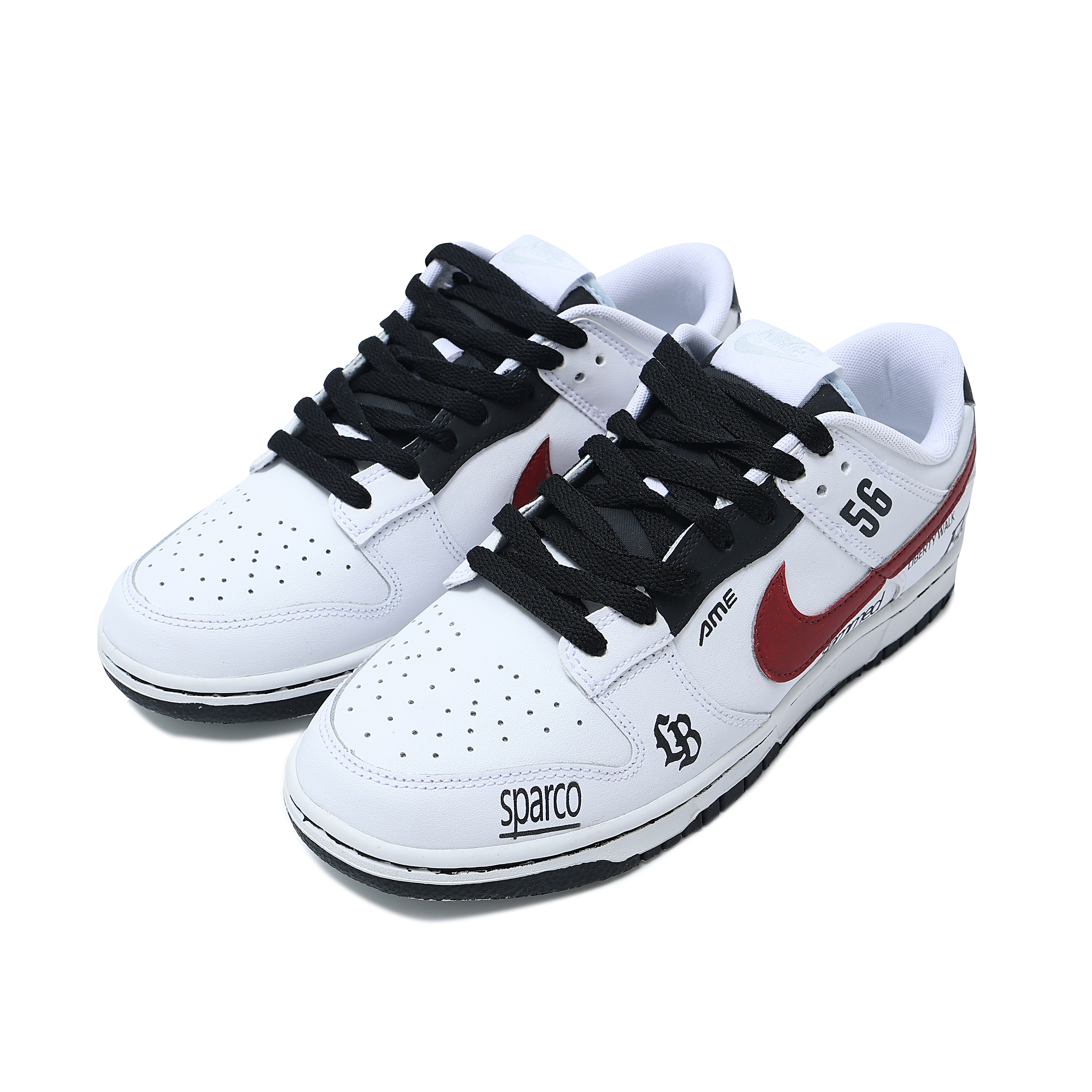 Shop 【カスタムシューズ】ナイキダンクロー「レッドホワイト」DV0831-101 DV0831-101（Team151-F40）