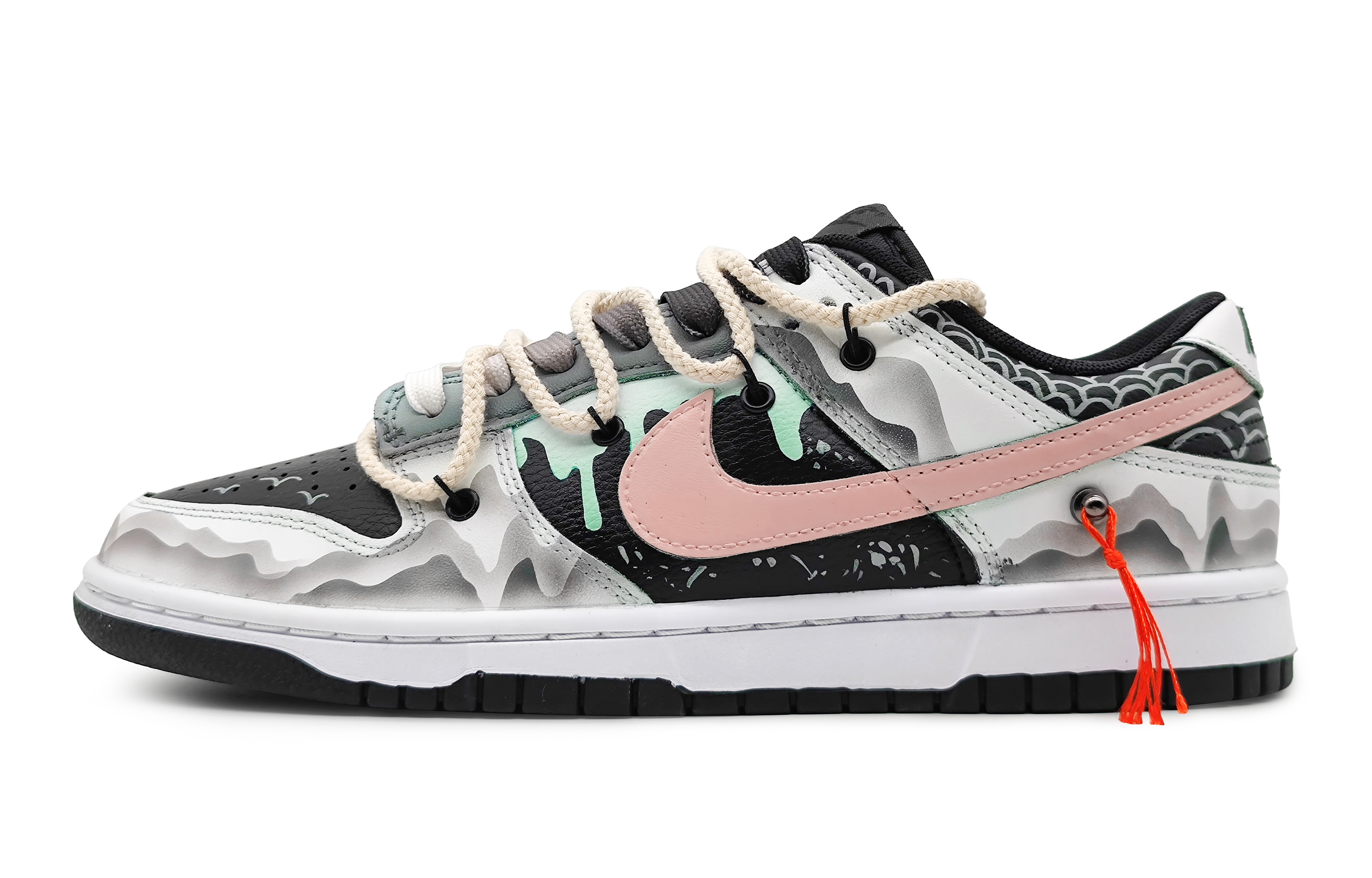 Buy [定制鞋款] 耐克Dunk Low '红白龙鳞' FD1232-001(Team16-女款龙游万川黄)