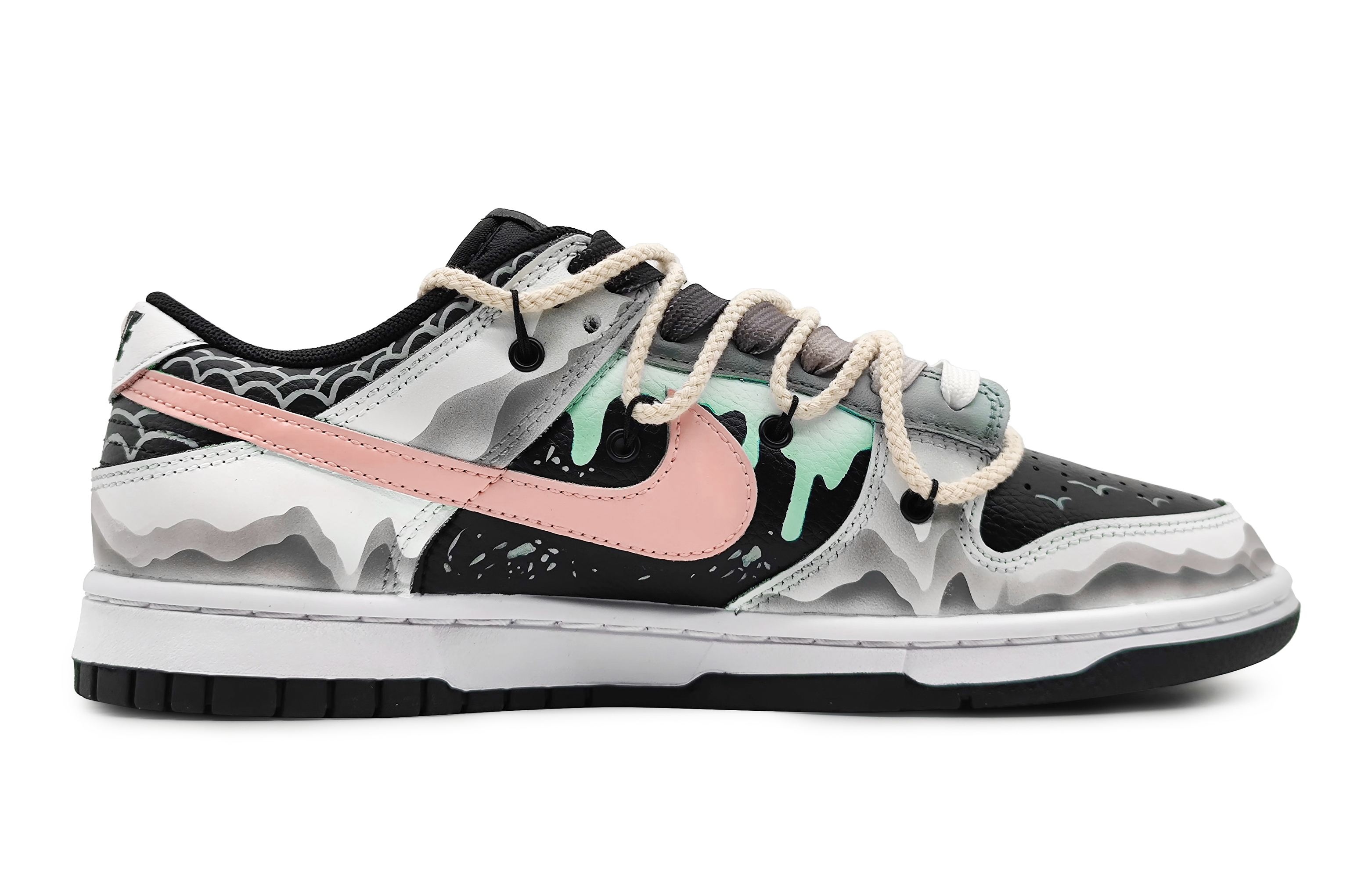 Order [定制鞋款] 耐克Dunk Low '红白龙鳞' FD1232-001(Team16-女款龙游万川黄)