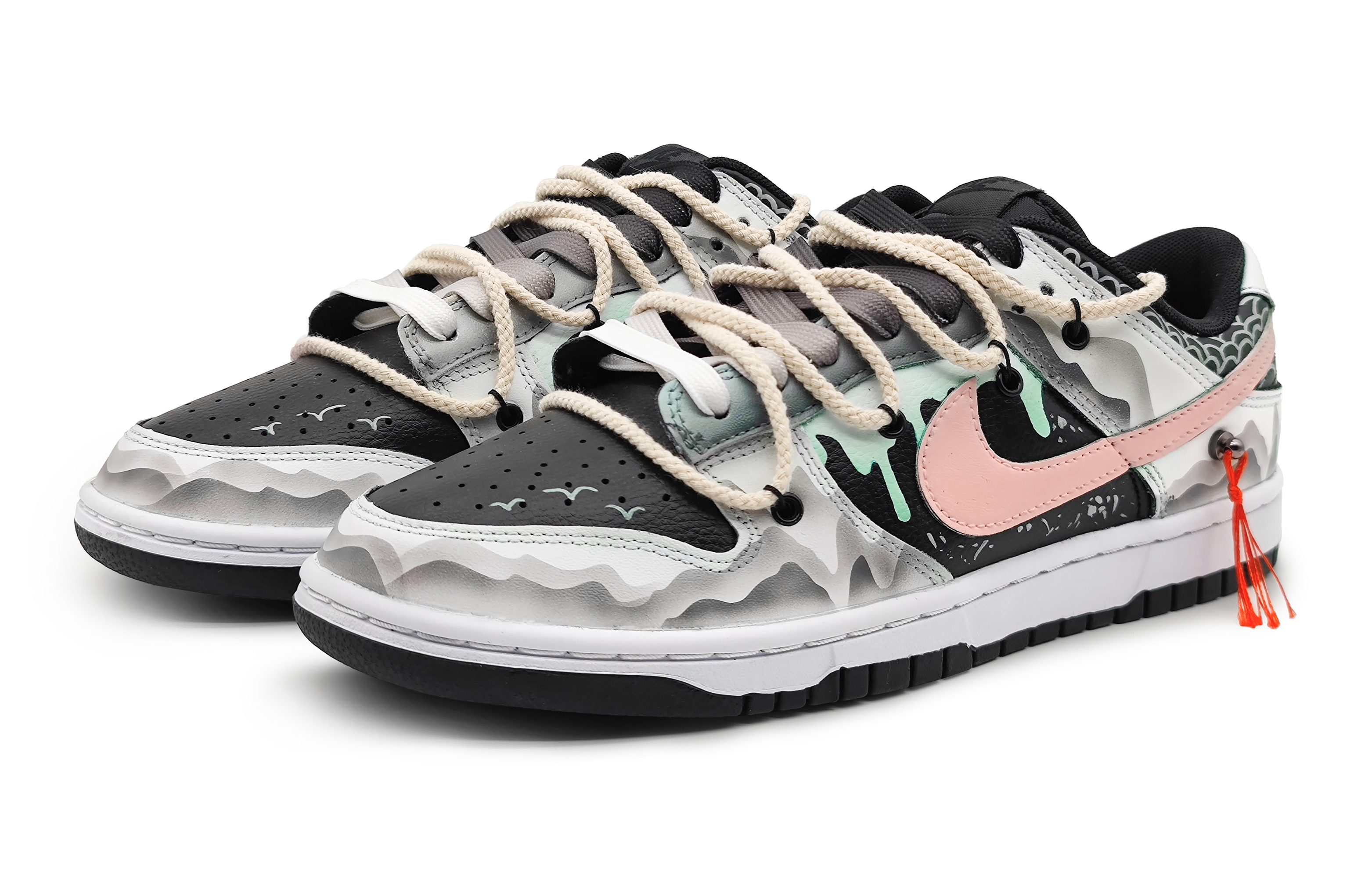 Lookbook [定制鞋款] 耐克Dunk Low '红白龙鳞' FD1232-001(Team16-女款龙游万川黄)