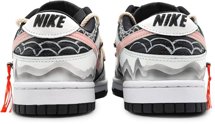 【訂製球鞋】 Nike Dunk Low 龍遊萬川 栩栩江山 鱗片 國風國潮 尾繩可拆卸 低筒 板鞋 GS 紅白 Purchase 【訂製球鞋】 Nike Dunk Low 龍遊萬川 栩栩江山 鱗片 國風國潮 尾繩可拆卸 低筒 板鞋 GS 紅白