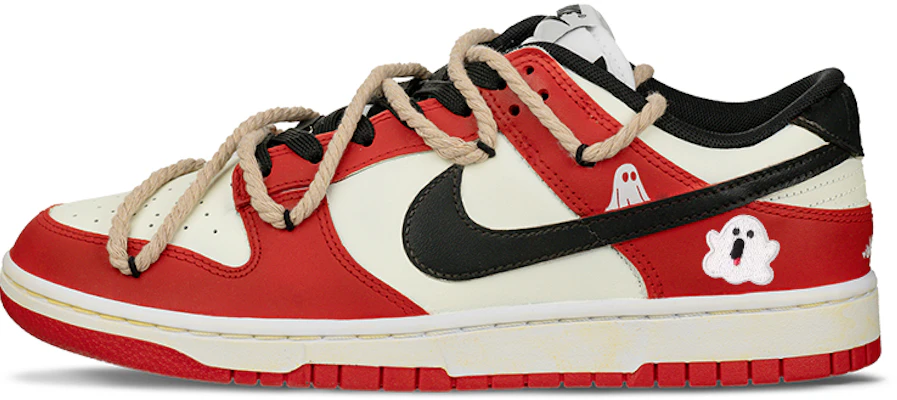 【定製球鞋】Nike Dunk Low 小幽靈 戶外 暖色系搭配 麻繩解構 街頭嘻哈 防滑 低筒 滑板鞋 男女款 紅白 Buy 【定製球鞋】Nike Dunk Low 小幽靈 戶外 暖色系搭配 麻繩解構 街頭嘻哈 防滑 低筒 滑板鞋 男女款 紅白