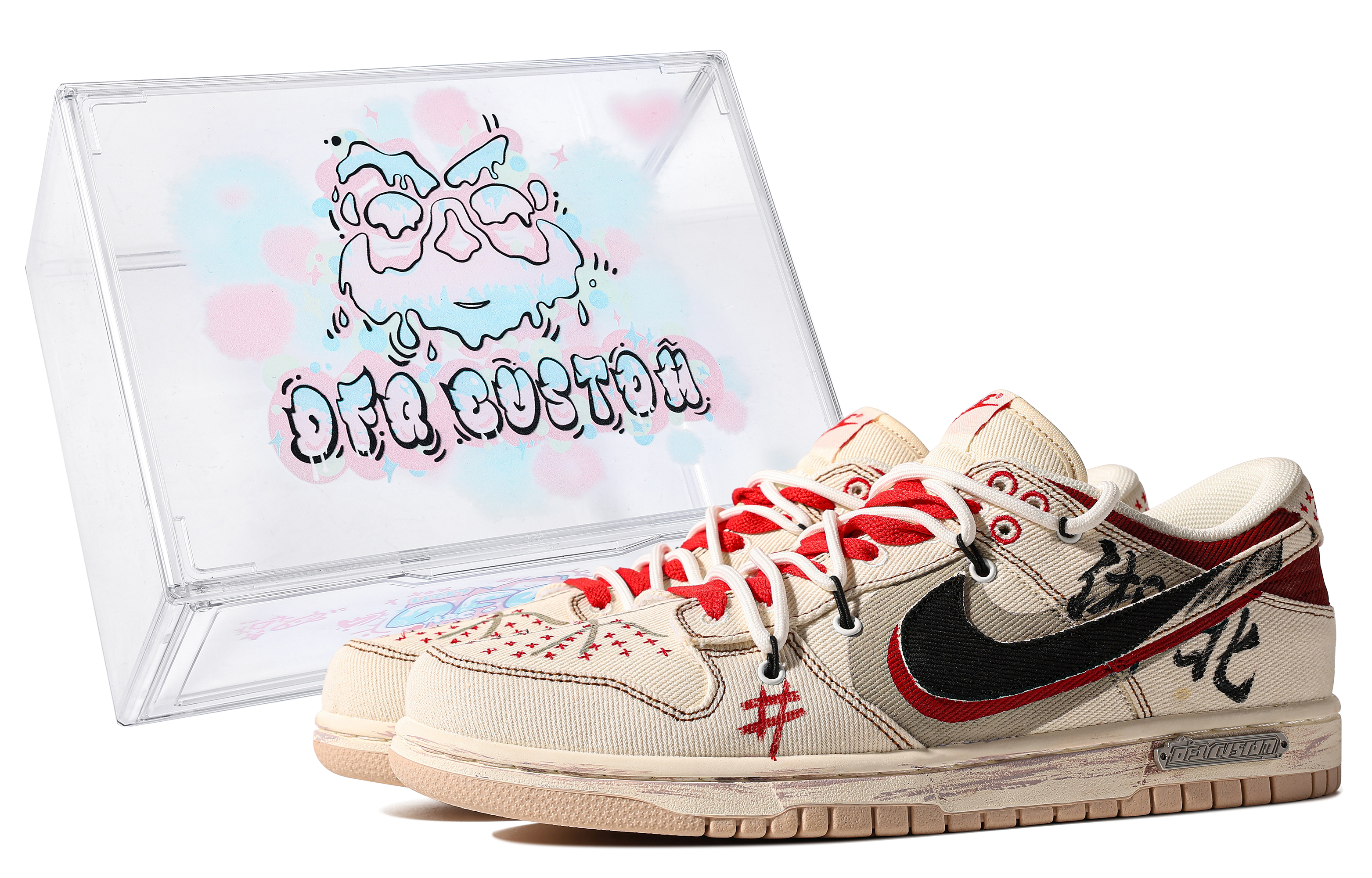Buy [Sepatu Custom] Nike Dunk Low 'Merah Putih Grafiti' DV0834-100(TeamM-男款第一分卫S-BOX)