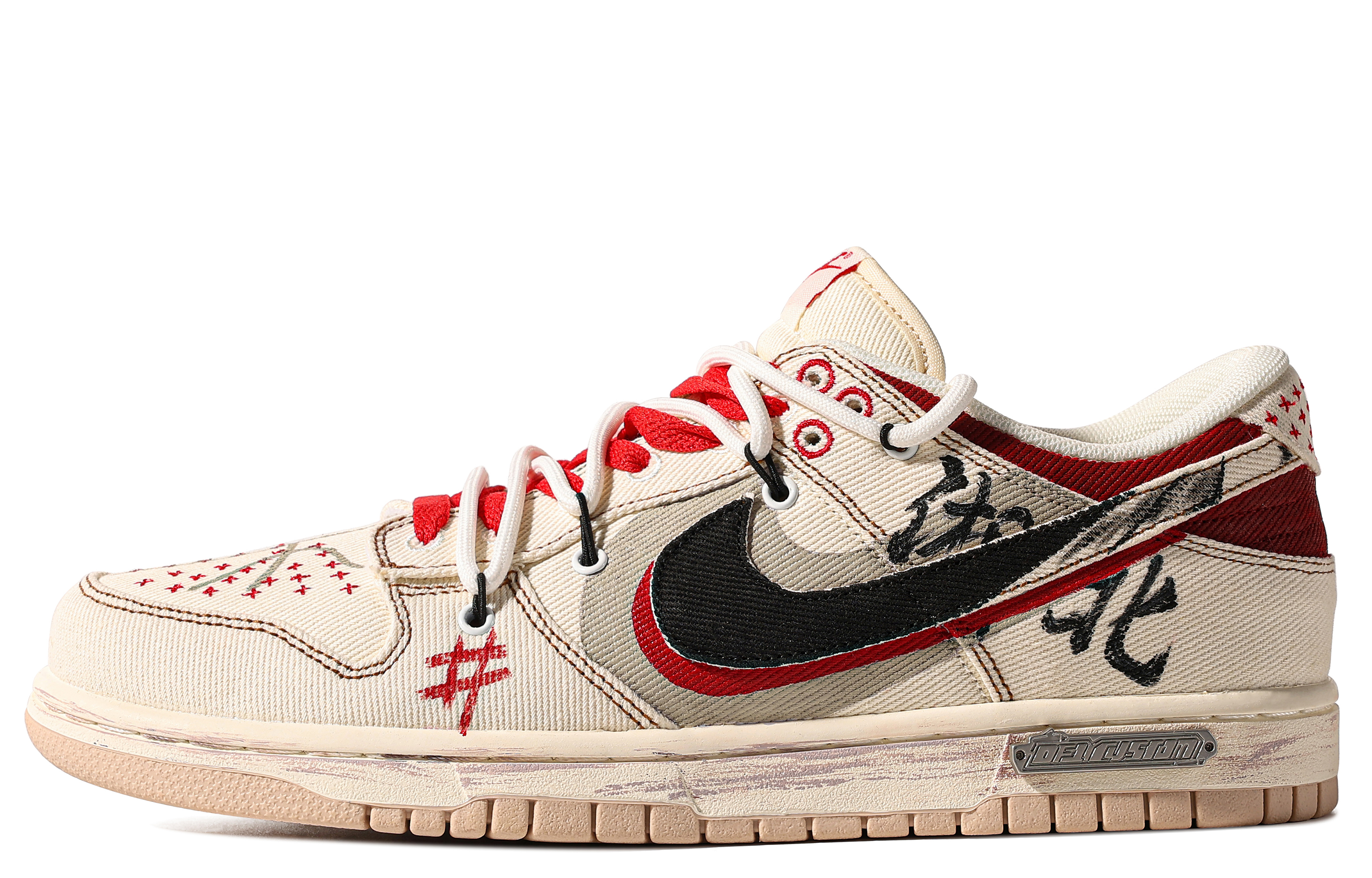 Order [Sepatu Custom] Nike Dunk Low 'Merah Putih Grafiti' DV0834-100(TeamM-男款第一分卫S-BOX)