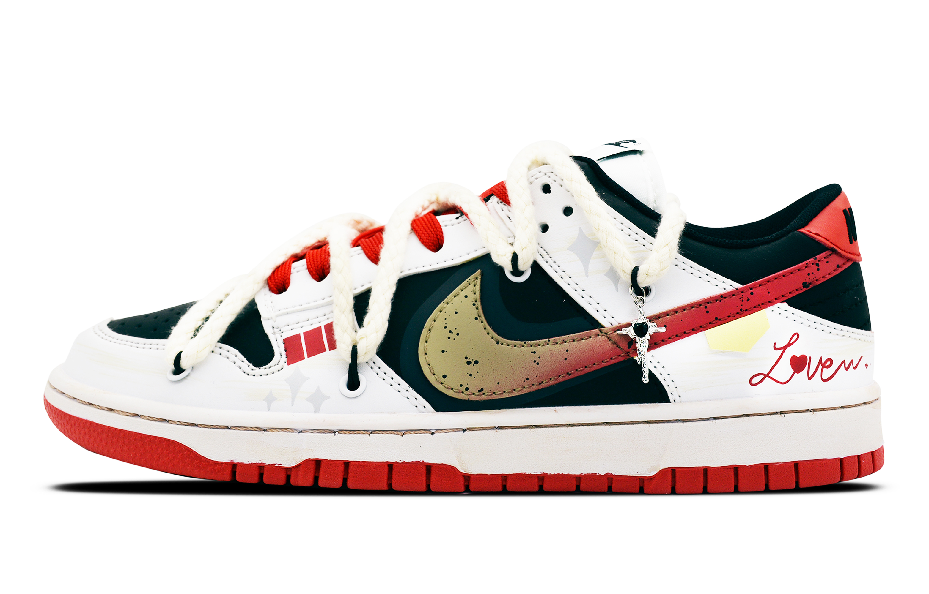Buy [Kasut Custom] Nike Dunk Rendah 'Nadi Merah Putih Wabi-Sabi' FD9762-061(Team78-男女款怦然心动)