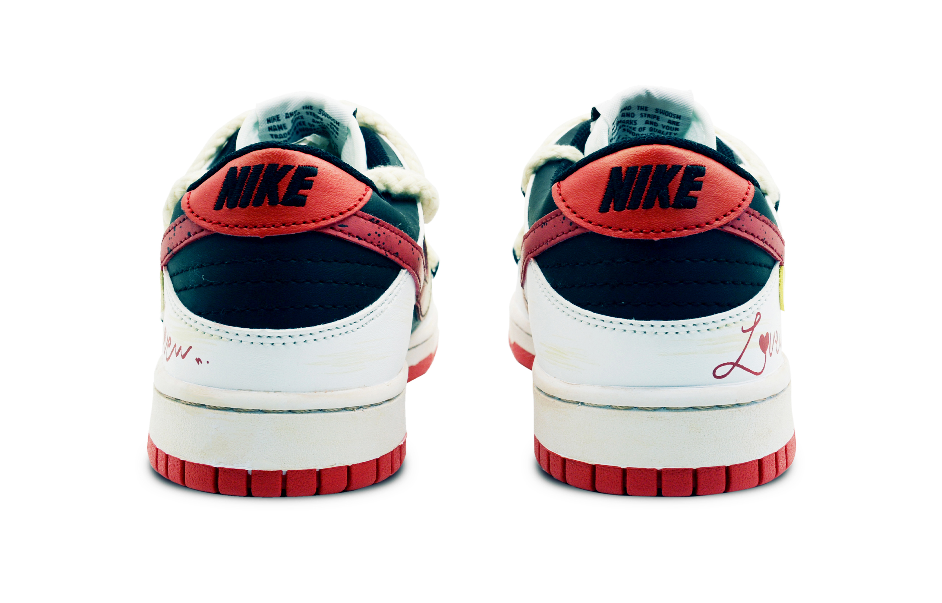 Shop [Kasut Custom] Nike Dunk Rendah 'Nadi Merah Putih Wabi-Sabi' FD9762-061(Team78-男女款怦然心动)
