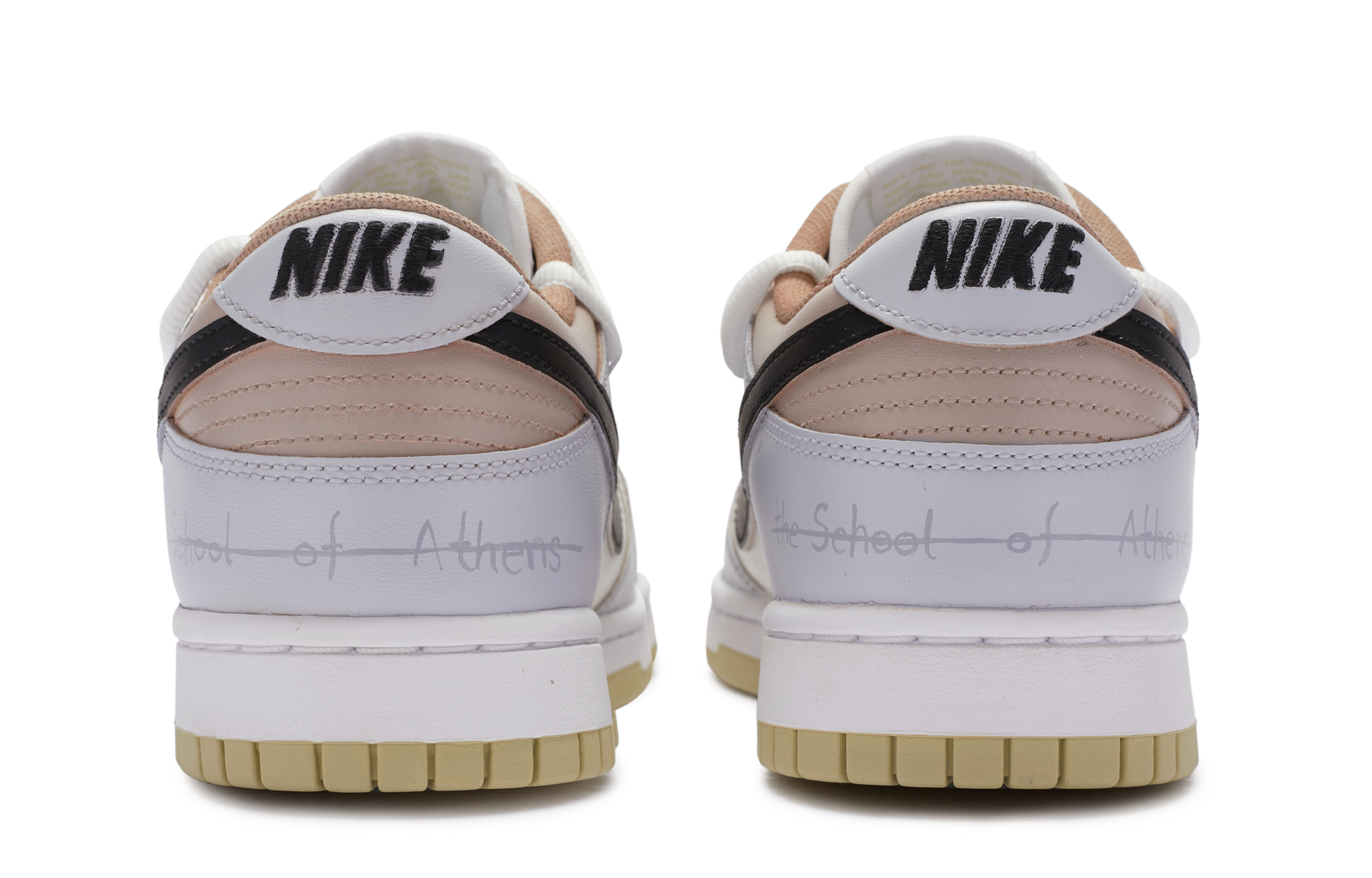 Purchase [定制鞋] 耐克Dunk Low'文艺复兴雅典学院手绘灰米黑' DV0833-100(TeamR-男款雅典学院)