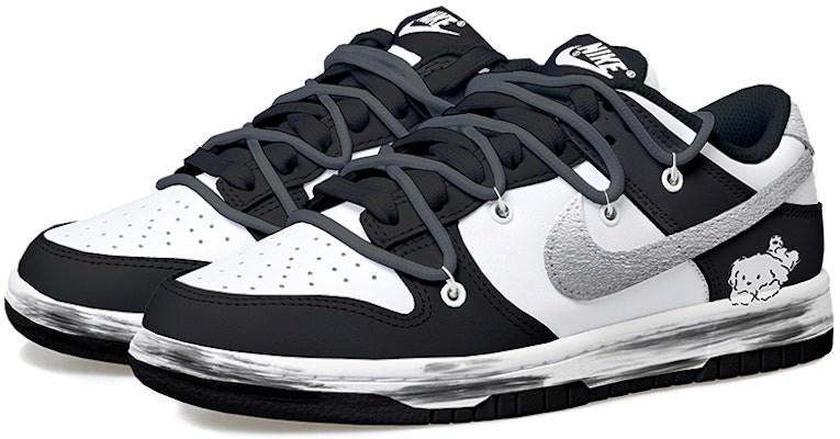 나이키 덩크 로우 '레트로 블랙 실버' (커스텀) DH9765-002(Team拾玖-黑银小狗女S-BOX) Lookbook 나이키 덩크 로우 '레트로 블랙 실버' (커스텀) DH9765-002(Team拾玖-黑银小狗女S-BOX)