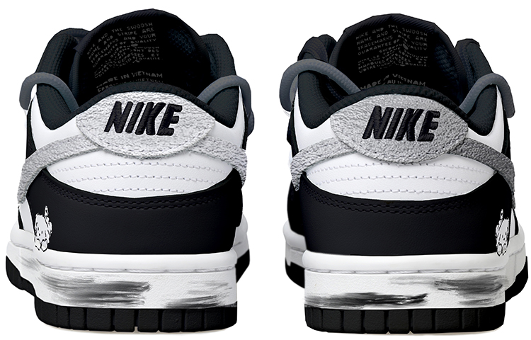 Shop 나이키 덩크 로우 '레트로 블랙 실버' (커스텀) DH9765-002(Team拾玖-黑银小狗女S-BOX)