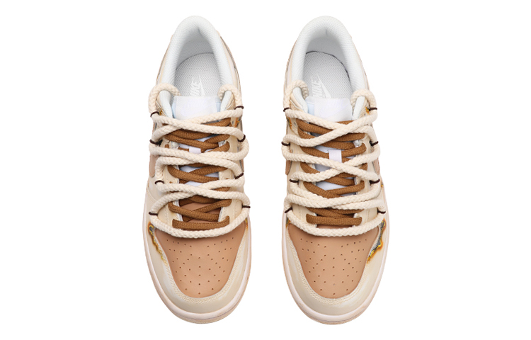 Shop 나이키 덩크 로우 '레트로 탄'(커스텀) DH9765-100(TeamThree-女款灼烧米棕色)