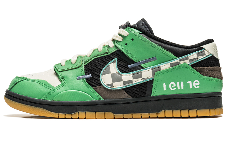 Order [Sepatu Kustom] Nike Dunk Low 'Retro Futurisme Abu-abu Hijau Kotak-kotak' DB0500-001(TeamB-男款棋盘格灰绿G-BOX)