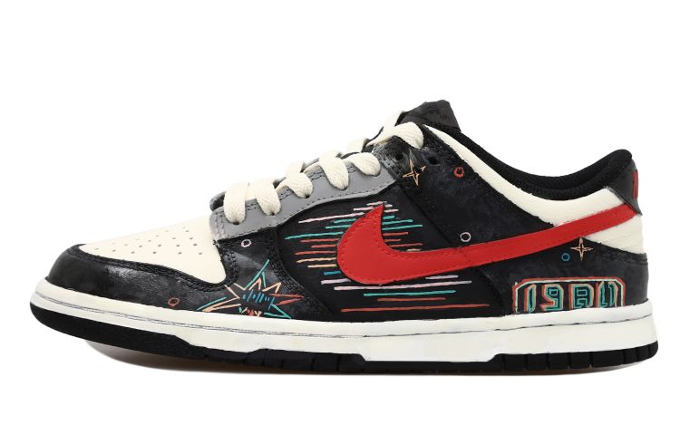 Buy [Kasut Custom] Nike Dunk Low 'Retro Neon 1980 Garis' CW1590-100(Team拾玖-复古霓虹灯S-BOX）