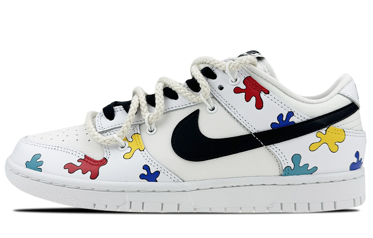 Buy 【定制球鞋】Nike Dunk Low 是在玩鞋 復古色塊 拼圖 解構 低幫板鞋 男款 白黑
