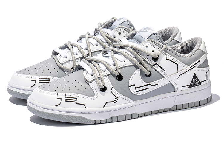 Shop [Nike Dunk] Nike Dunk Low 'Retro Street Tema Dekonstruksi Putih Abu' DJ6188-003(Team22-男款电玩白灰A-BOX)