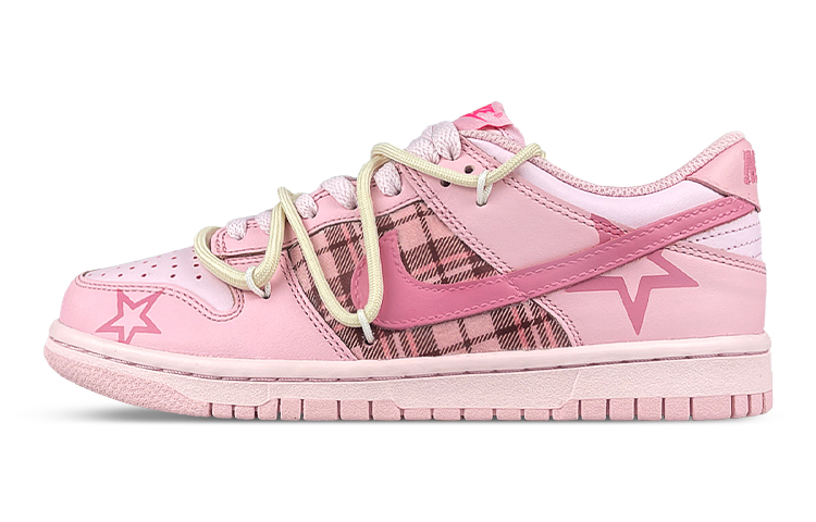 Buy 나이키 덩크 로우 '레트로 스윗티 플레이드 핑크 브라운' (커스텀) DH9765-600(Team116-女格纹甜茶解)