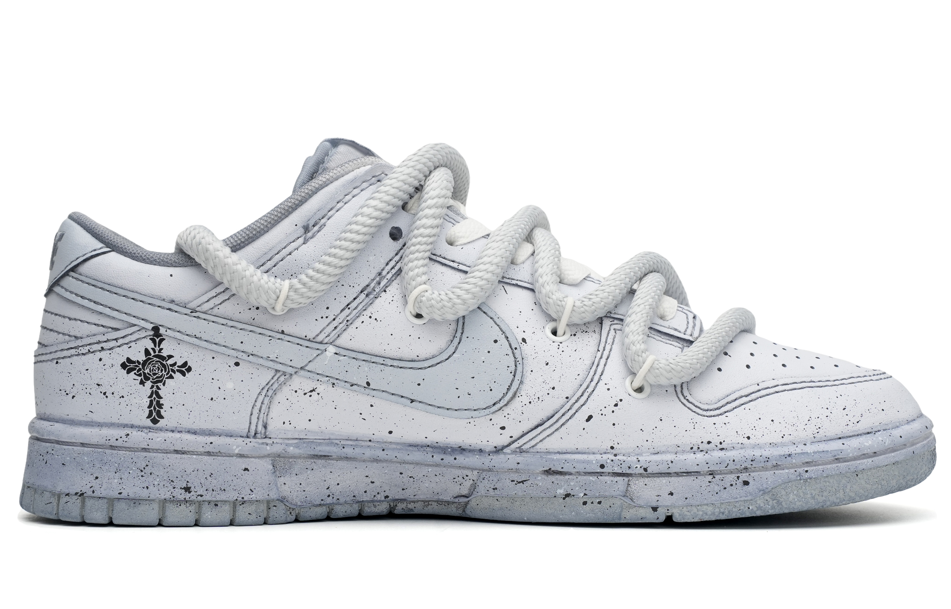 Order [Shoes Custom] Nike Dunk Low 'Retro Thorn Rose Deconstructed Premium Abu & Splatter' DV0831-101(Team35-灰色荆棘玫瑰）