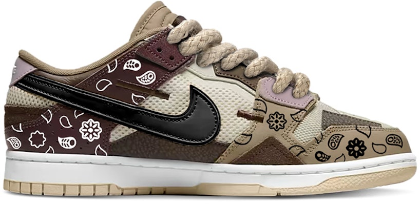 나이키 덩크 로우 '레트로 캐슈 플라워' (커스텀) DH7450-100(TeamY-男款腰果花棕白黑) Order 나이키 덩크 로우 '레트로 캐슈 플라워' (커스텀) DH7450-100(TeamY-男款腰果花棕白黑)