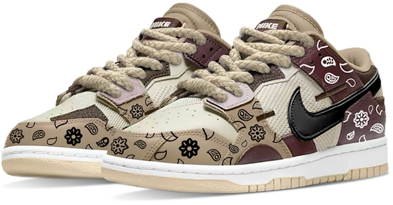 나이키 덩크 로우 '레트로 캐슈 플라워' (커스텀) DH7450-100(TeamY-男款腰果花棕白黑) Lookbook 나이키 덩크 로우 '레트로 캐슈 플라워' (커스텀) DH7450-100(TeamY-男款腰果花棕白黑)