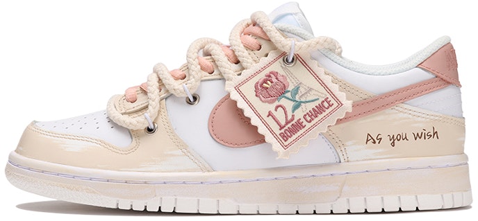 custom-shoes-nike-dunk-low-retro-vibe-oxidized-deconstructed-double-lace-rose-patch-brown-white