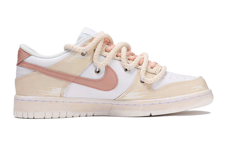 Order Nike Dunk Low Retro Vibe Rosa/Marrón Personalizadas DH9765-100(TeamThree-女款复古米黄)