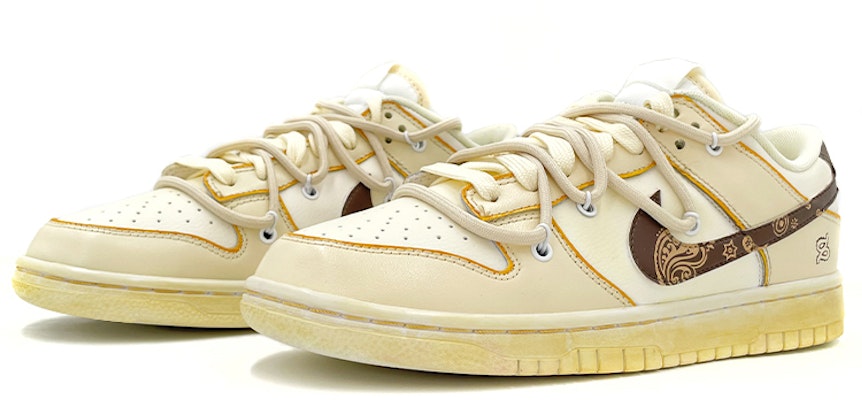 나이키 덩크 로우 '레트로 캐슈 블라썸'(커스텀) DJ6188-100(TeamK-男款腰果花黄棕色 Lookbook 나이키 덩크 로우 '레트로 캐슈 블라썸'(커스텀) DJ6188-100(TeamK-男款腰果花黄棕色