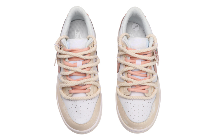 Shop Nike Dunk Low Retro Vibe Rosa/Marrón Personalizadas DH9765-100(TeamThree-女款复古米黄)