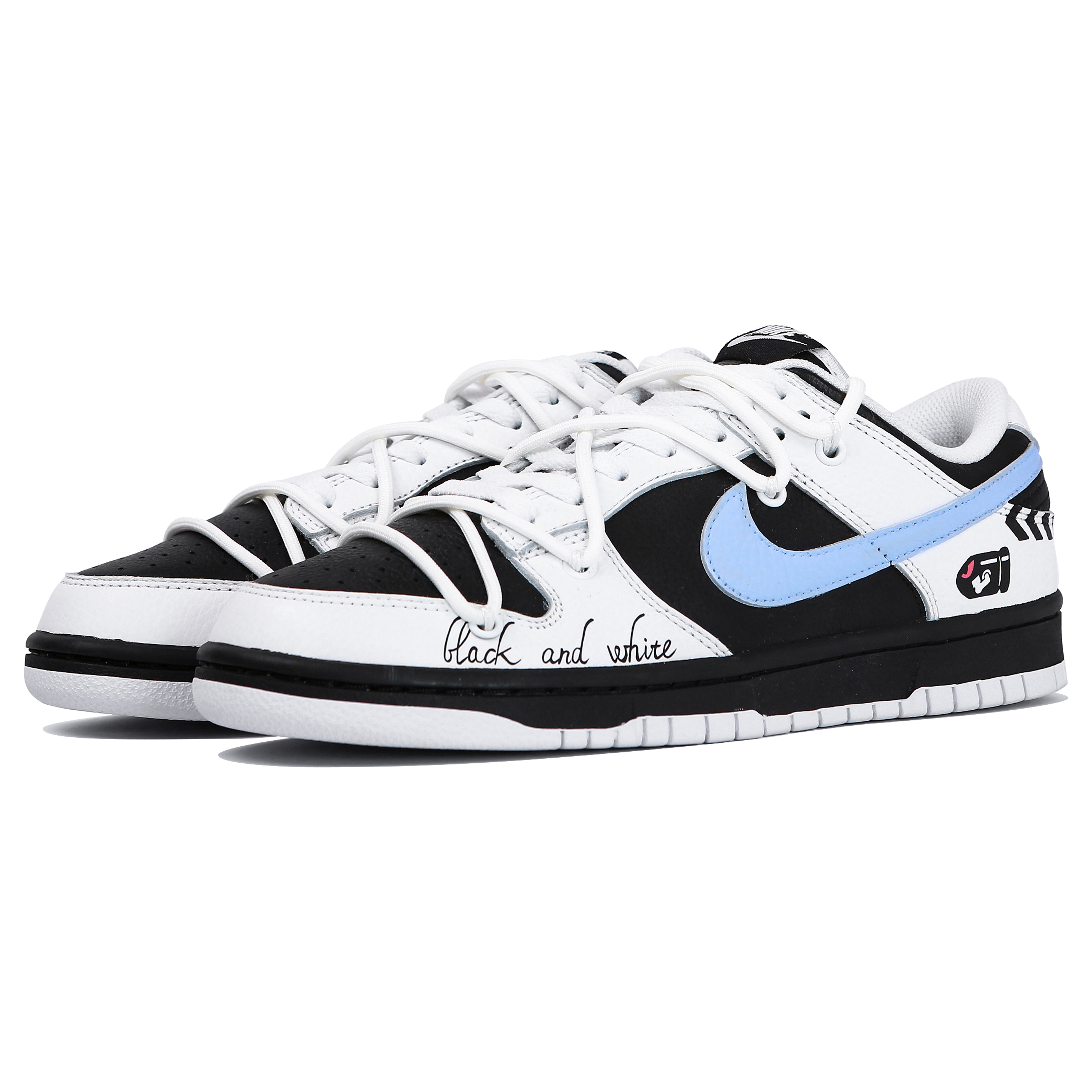 Lookbook [定制鞋款] 耐克Dunk Low '反转熊猫' FD9064-011(Team4-男女款极速黑白QD)