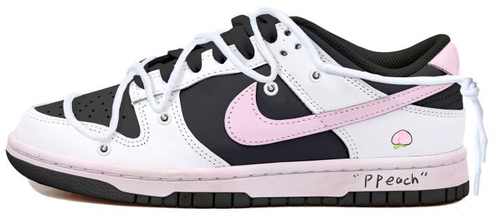 custom-shoes-nike-dunk-low-reverse-panda-distressed-peach-deconstructed