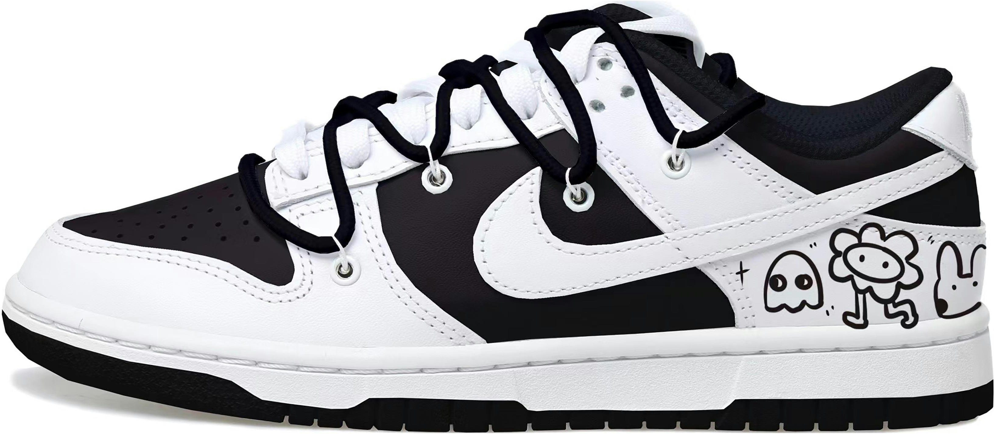 custom-shoes-nike-dunk-low-reverse-panda-graffiti-monster