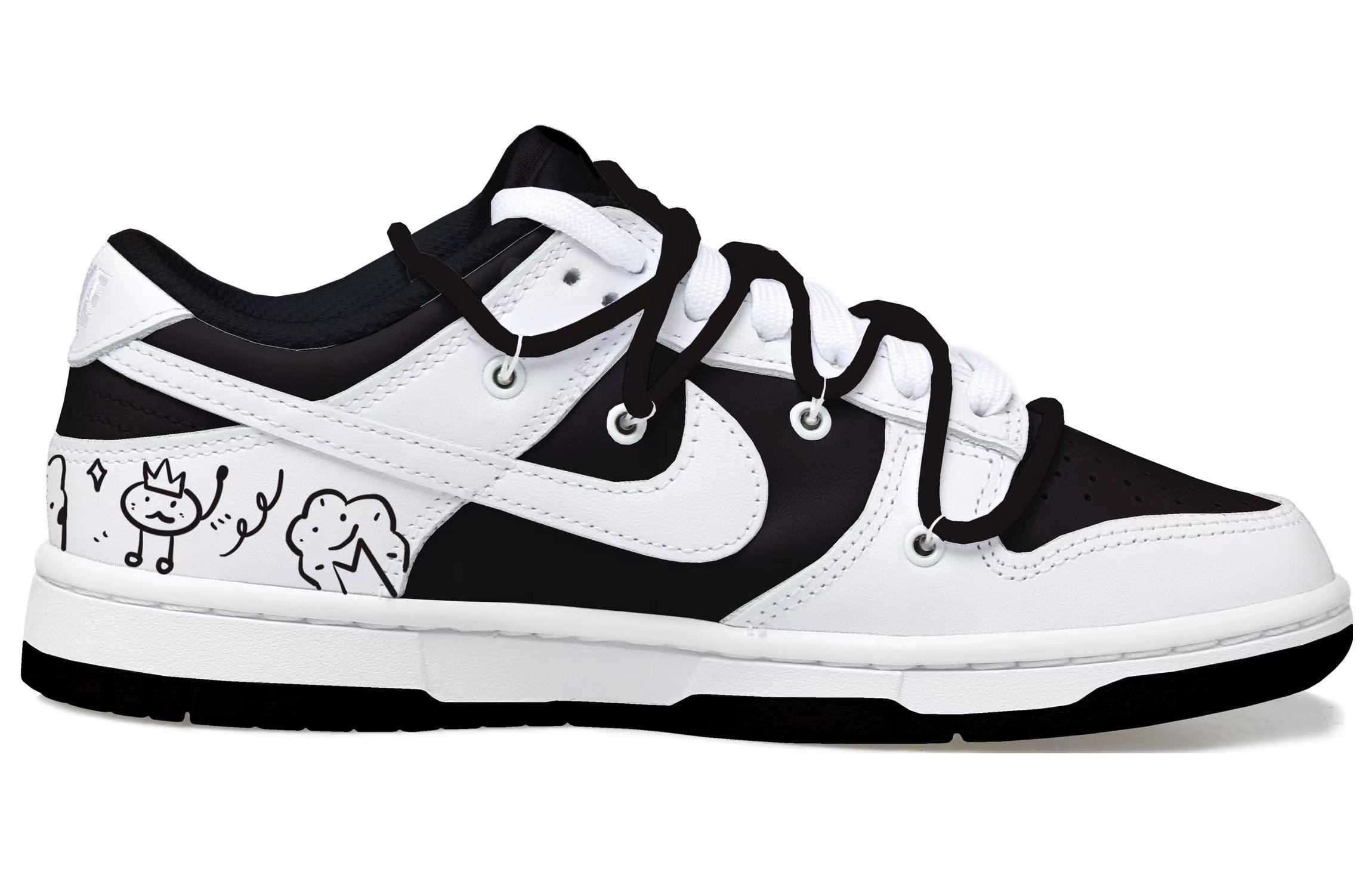 Order [Sepatu Kustom] Nike Dunk Low 'Reverse Panda Graffiti Monster' DD1391-100(Team拾玖-反转涂鸦男S-BOX)