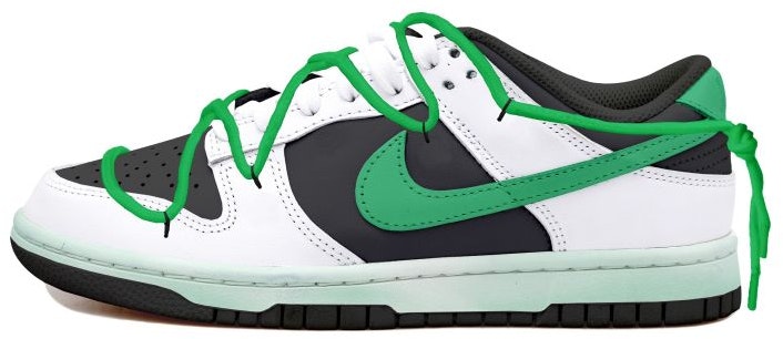 custom-shoes-nike-dunk-low-reverse-panda-green-swoosh