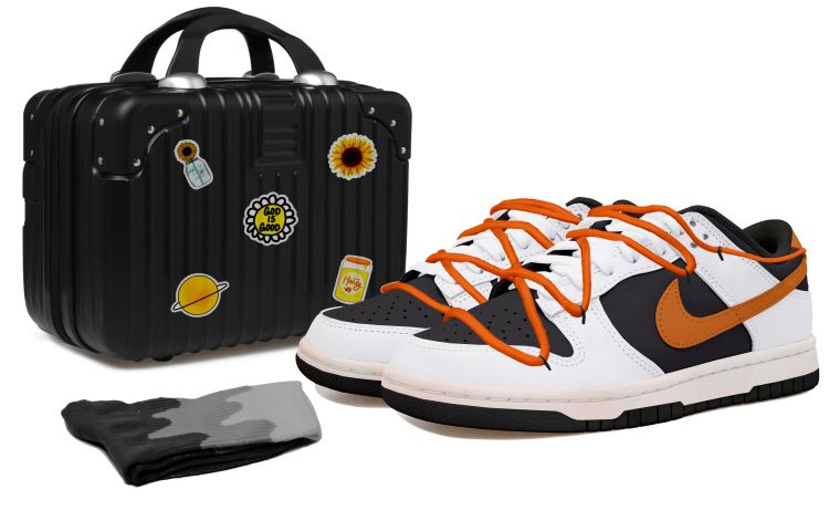 [Custom Shoes] Nike Dunk Low 'Reverse Panda Orange Swoosh'