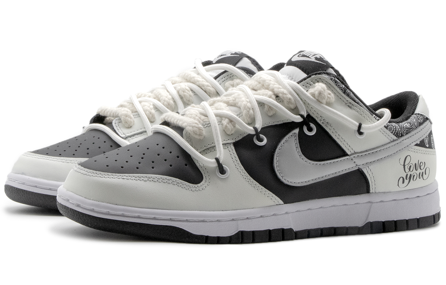 Lookbook 나이키 덩크 로우 '역판다 페이즐리' (커스텀) DD1391-100(Team57-男款契约)