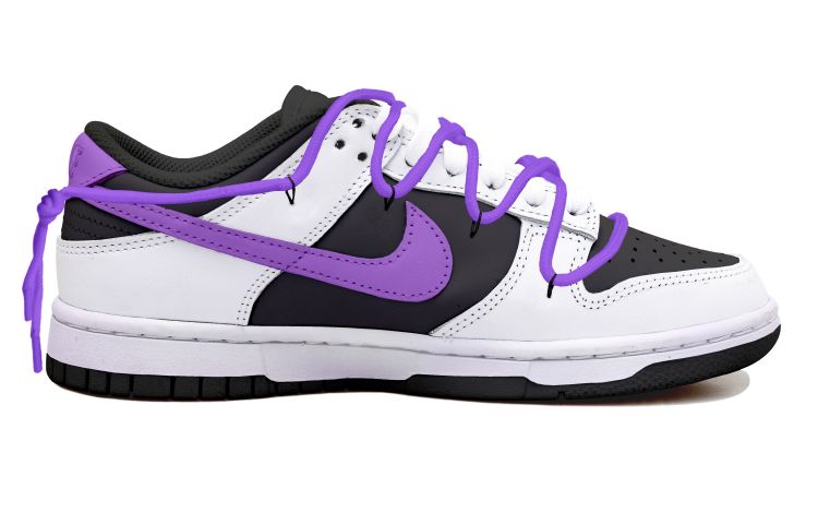 Order 【定制鞋款】Nike Dunk Low“反熊猫紫色勾” CW1590-100(Team拾玖-反转紫钩女S-BOX)