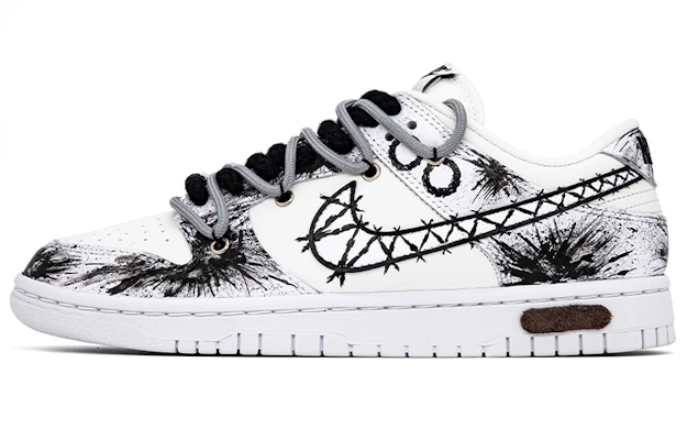 【自訂球鞋】Nike Dunk Low 機器人 戰鬥 哭臉 笑臉 潑墨 塗鴉 百搭 潮流 低筒 板鞋 GS 白黑 Buy 【自訂球鞋】Nike Dunk Low 機器人 戰鬥 哭臉 笑臉 潑墨 塗鴉 百搭 潮流 低筒 板鞋 GS 白黑