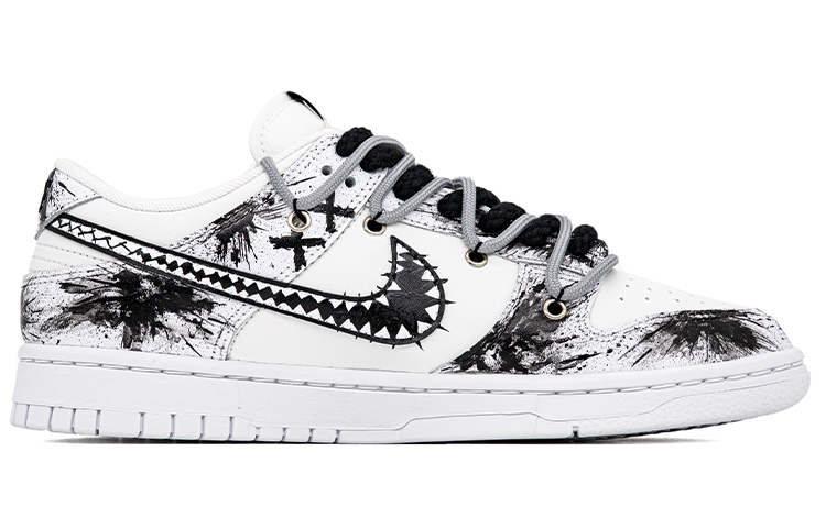 Order 【自訂球鞋】Nike Dunk Low 機器人 戰鬥 哭臉 笑臉 潑墨 塗鴉 百搭 潮流 低筒 板鞋 GS 白黑